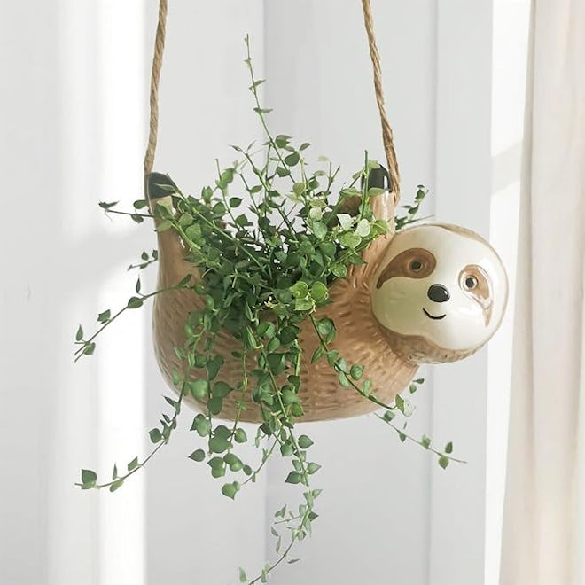 ABETREE Ceramic Sloth Hanging Planter