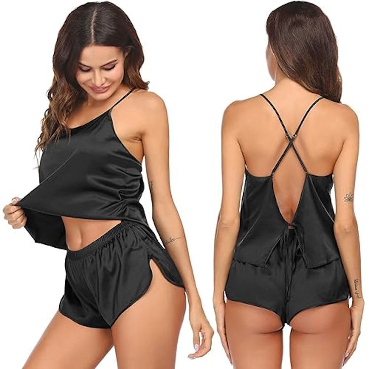Ekouaer Satin Pajamas Set