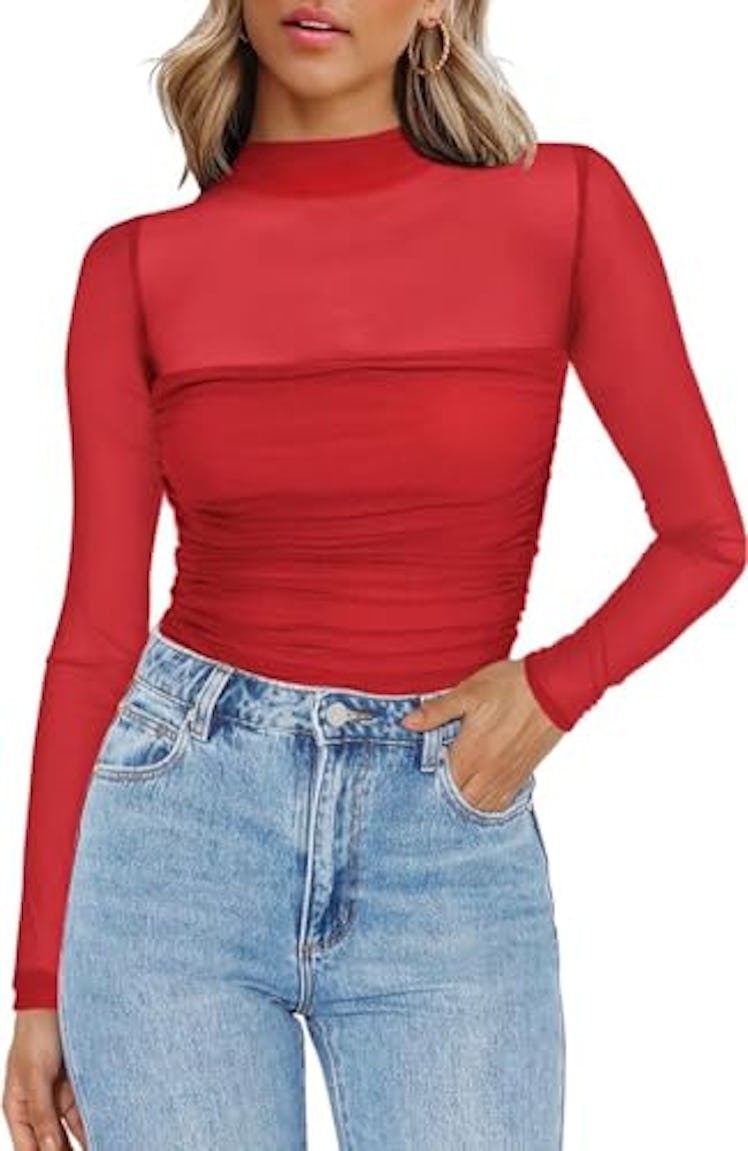 Zeagoo Mock Turtle Neck Top