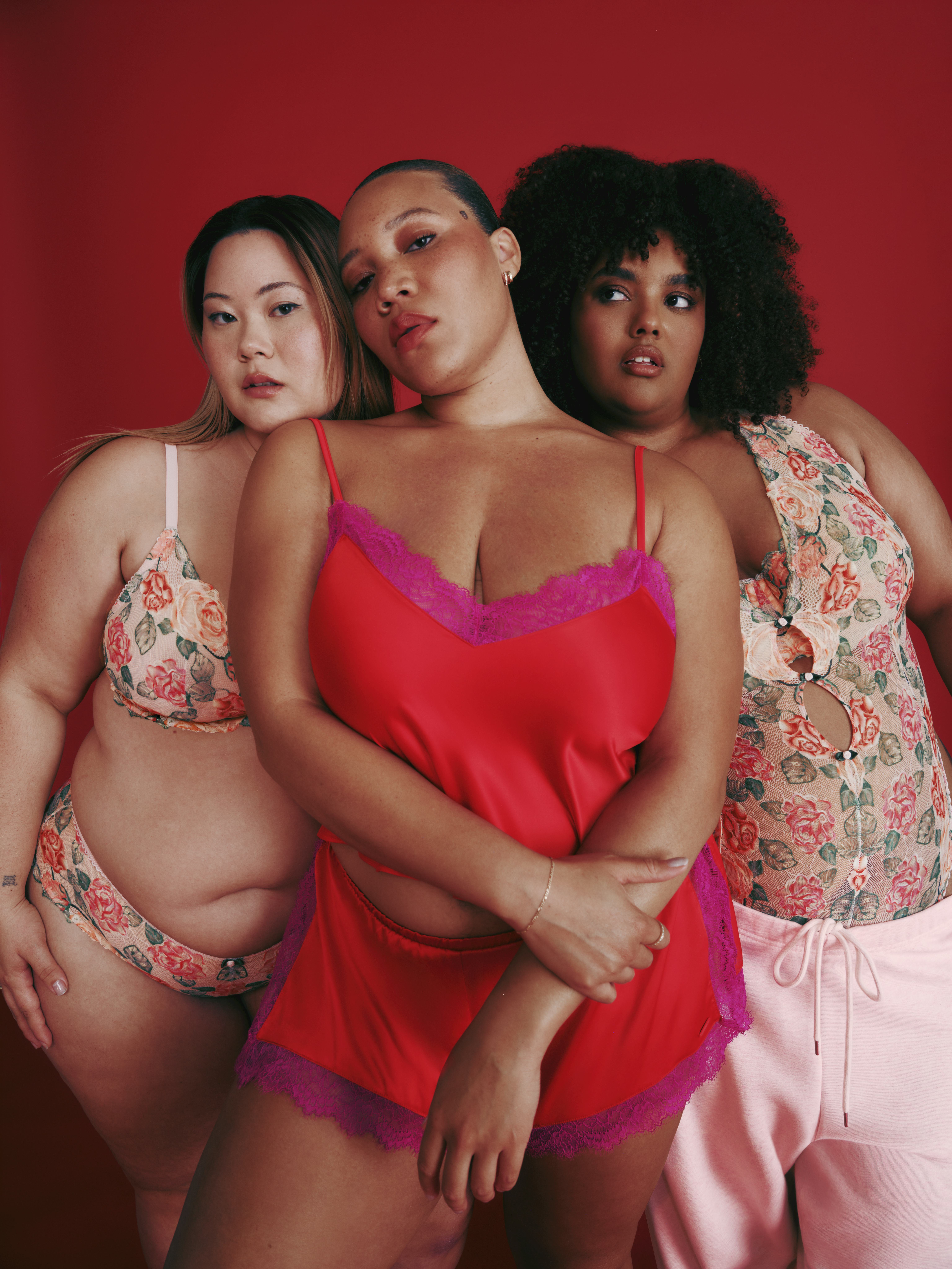 Jade Gordon, Minami Gessel, and Noni Cyngor star in Savage X Fenty&rsquo;s V-day campaign.