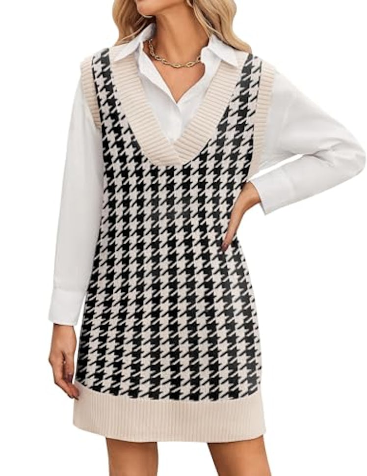 Zeagoo Oversized Sweater Vest Dress