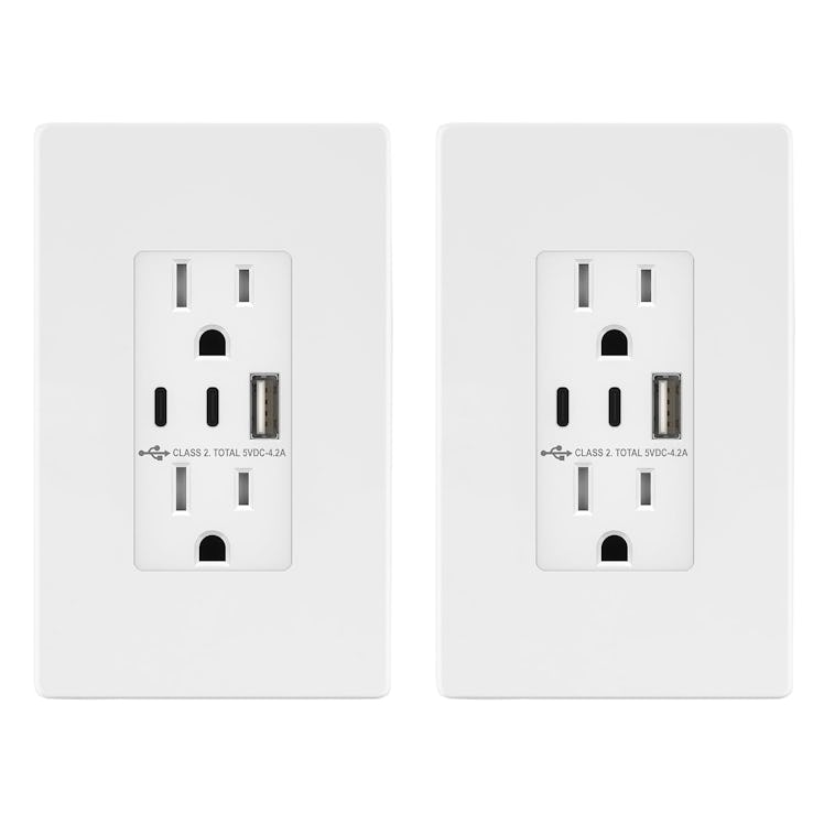 TOPGREENER Outlets with USB Ports (2-Pack)