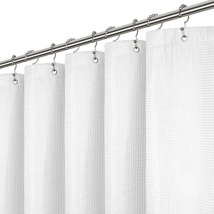 LiBa Waffle Weave Shower Curtain