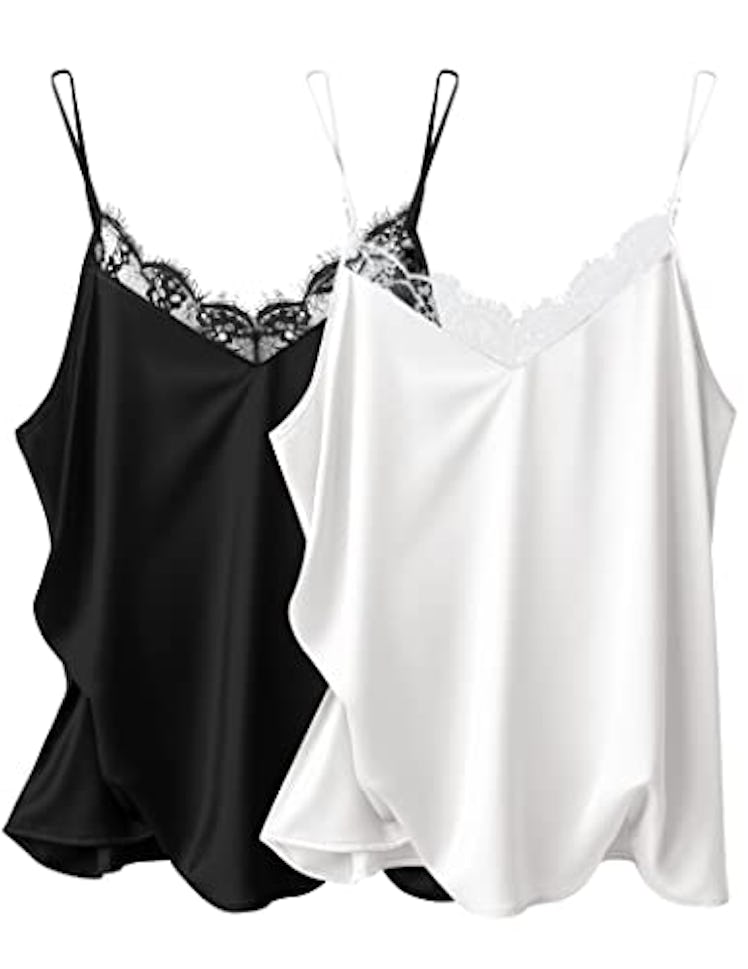 Ekouaer Satin Tank Tops (2-Pack)