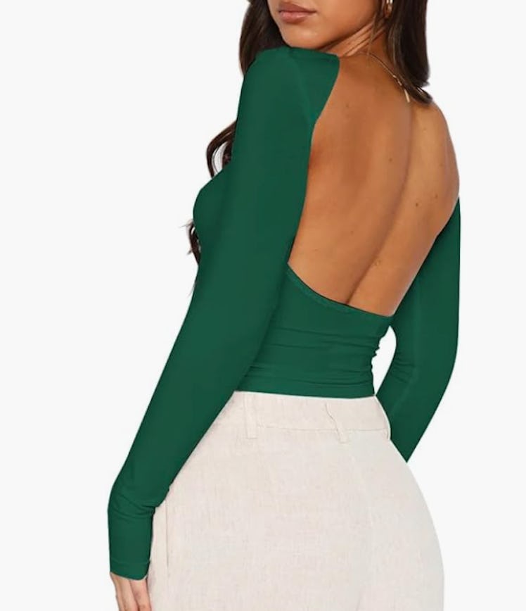 ForeFair Long-Sleeve Backless Crop Top