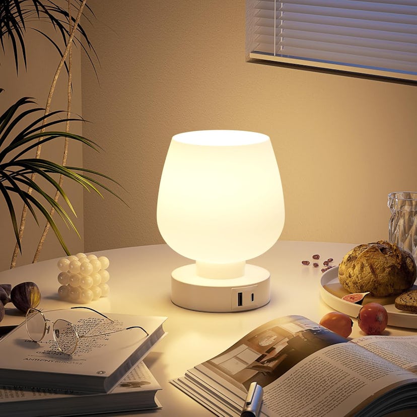 Kakanuo Bedside Table Lamp With USB Charging Ports