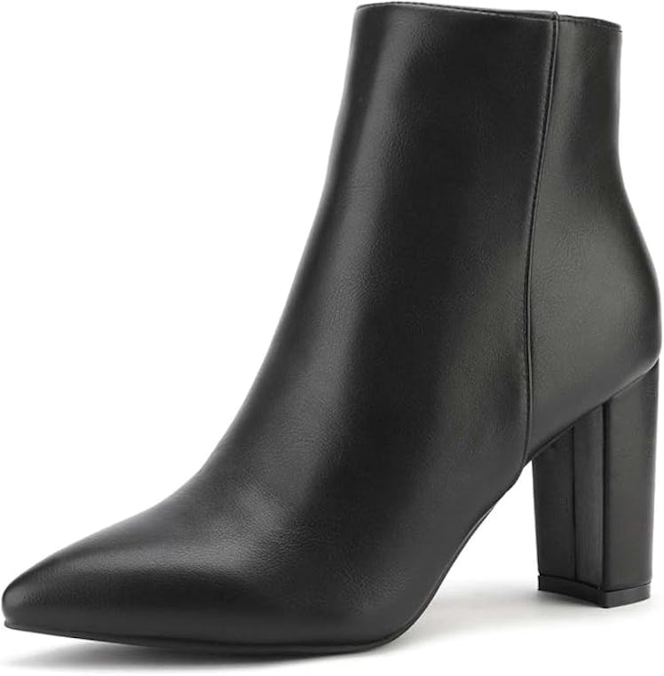 DREAM PAIRS Chunky Heel Pointed-Toe Boots