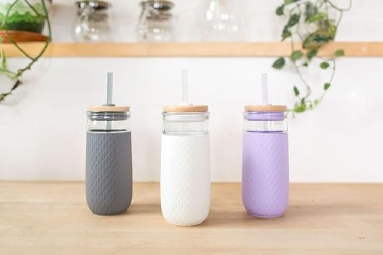 Ello 18oz Glass Tumbler With Straw