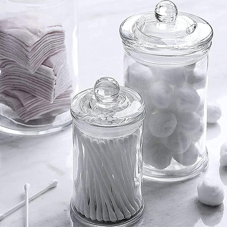 Whole Housewares Glass Bathroom Canisters (Set Of 3)