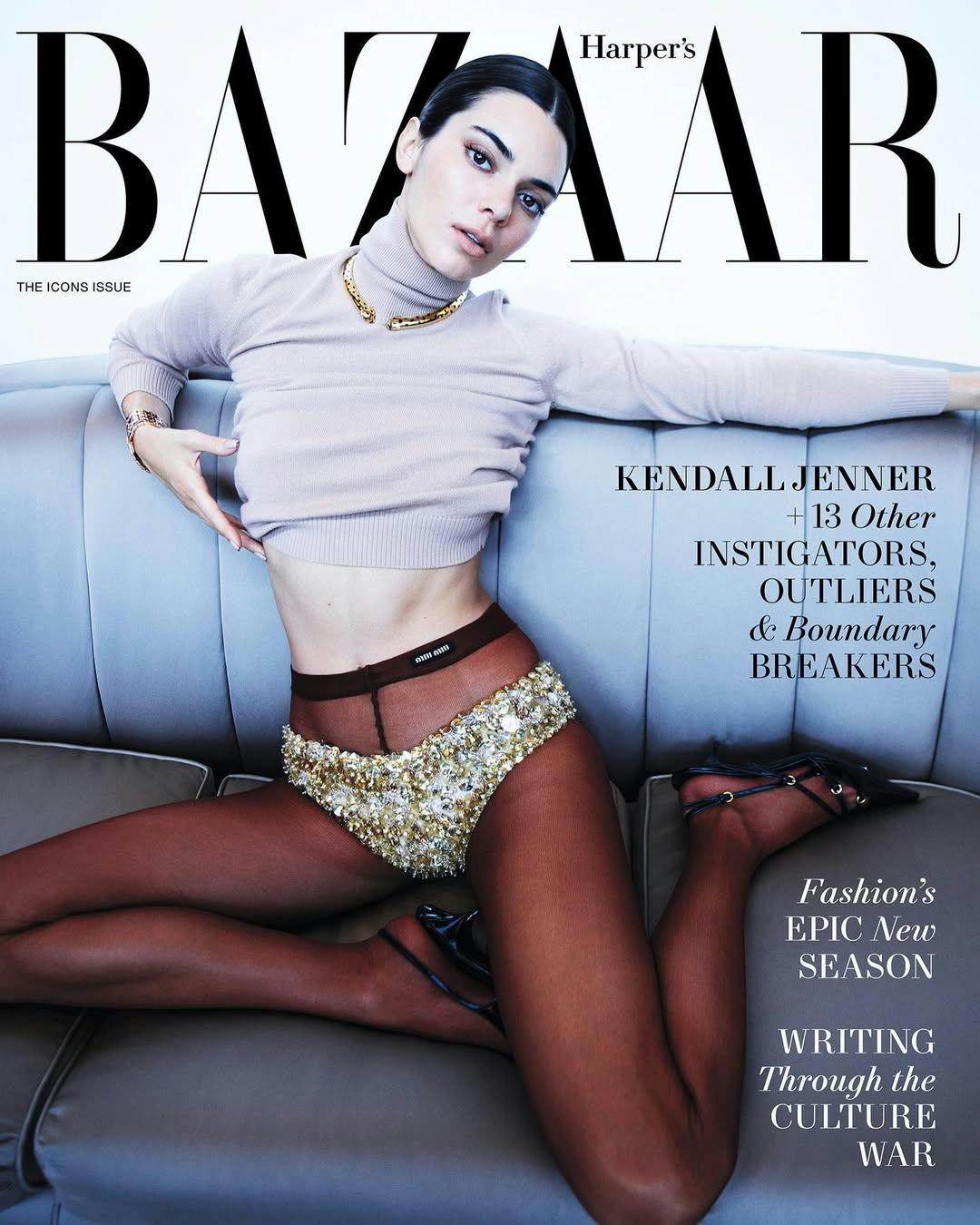 Kendall Jenner on the cover of Harper&rsquo;s Bazaar.