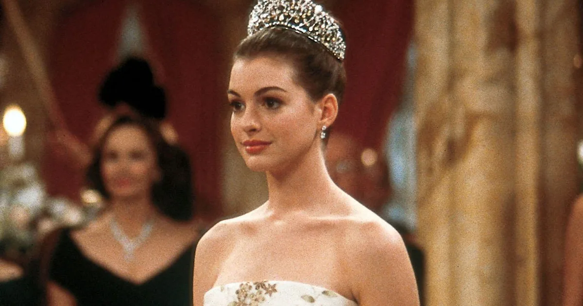 princess diaries ball dress Anne Hathaway's Gold Ball Gown Was So 'Princess Diaries'-Coded
