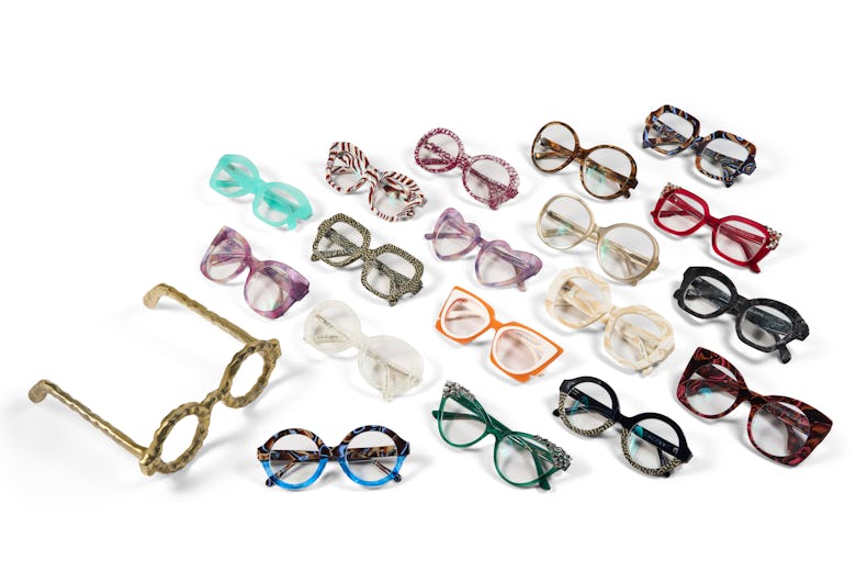 Eighteen pairs of glasses from Apfel’s collaboration with Zenni.