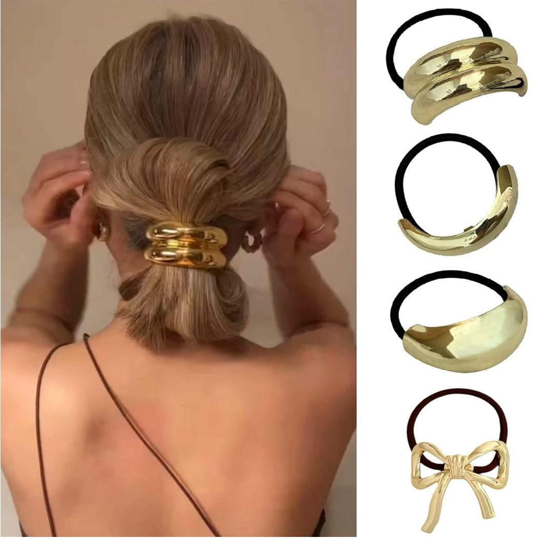 Metal Geometric Elastic Hair Ties