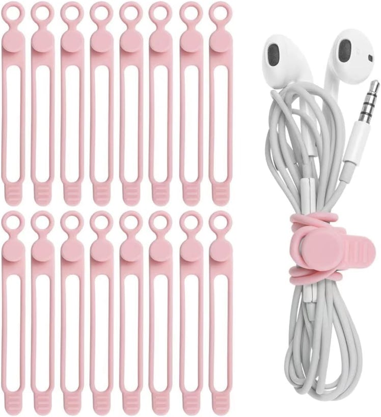 Nearockle Silicone Cable Straps (16 Pieces)