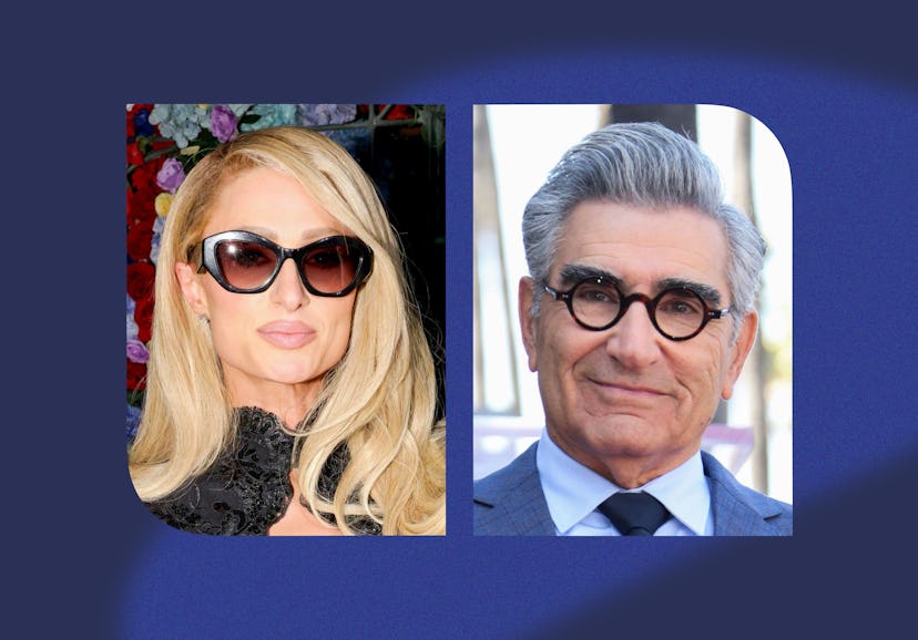 Paris Hilton and Eugene Levy. Photos via Shutterstock