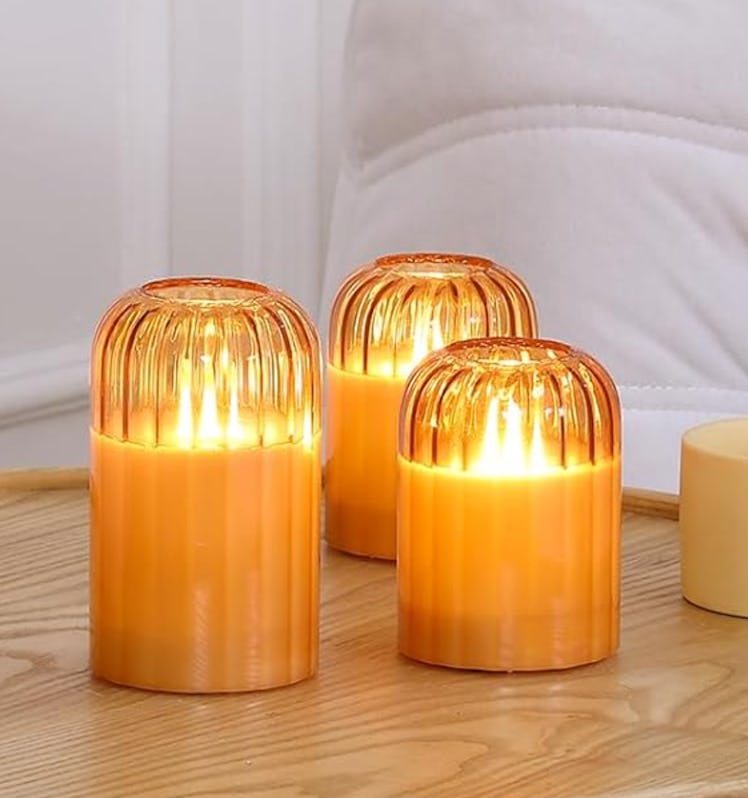 Lezonic Glass Flameless Candles (Set of 4)