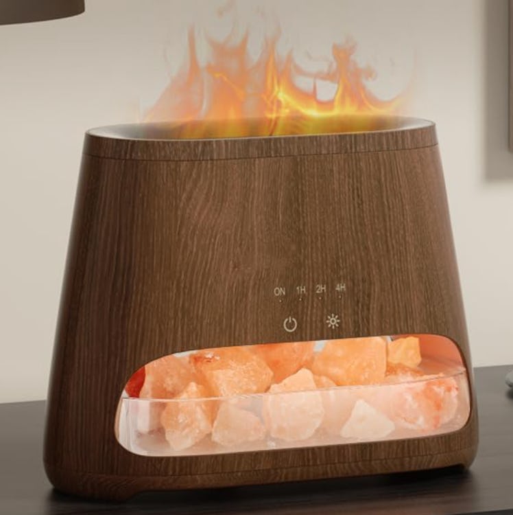 SALKING 2-in-1 Ultrasonic Essential Oil Diffuser & Himalayan Salt Lamp