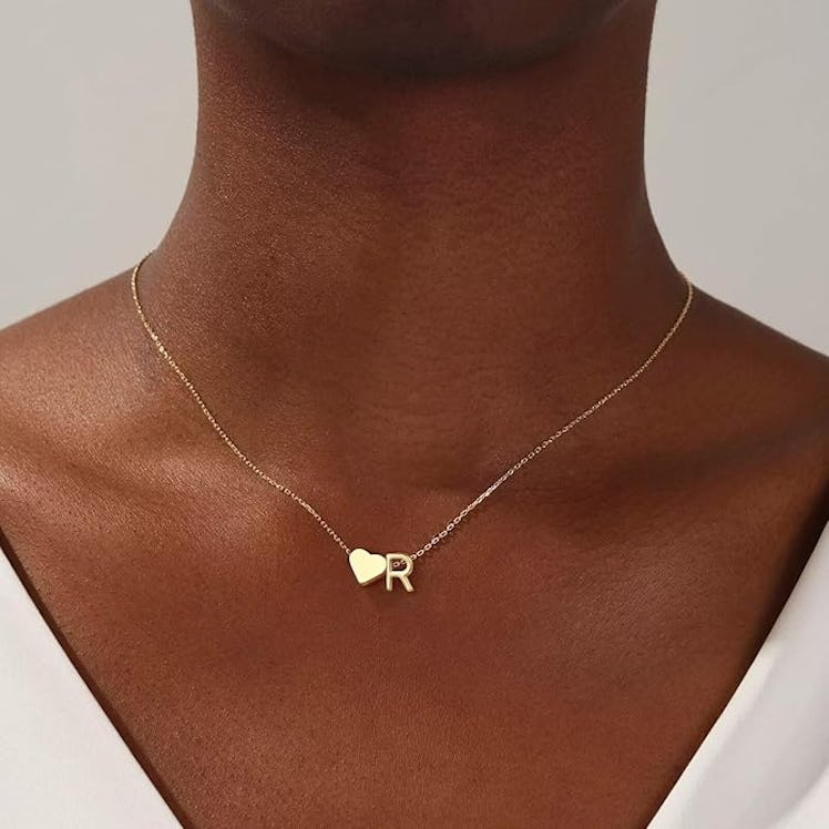 Turandoss Heart Initial Necklace