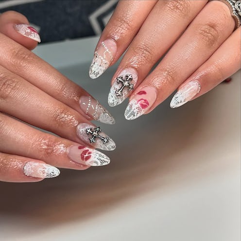 Lace nails are fall's moodiest mani trend.