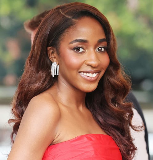 Ayo Edebiri arrives at Hotel Excelsior during the 82nd Venice International Film Festival