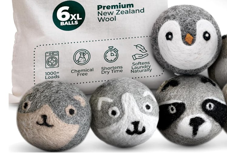 WOOLY HEROES Reusable Wool Dryer Balls (6-Pack)