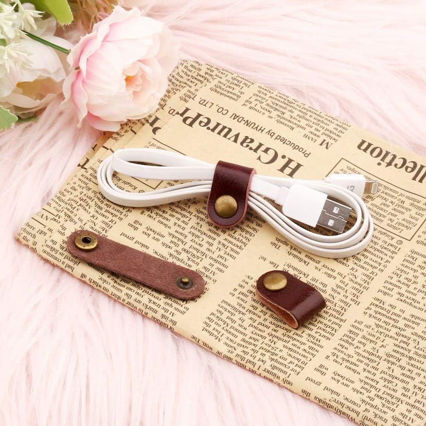 Pengxiaomei Leather Cable Cord Organizers (10 Pieces)