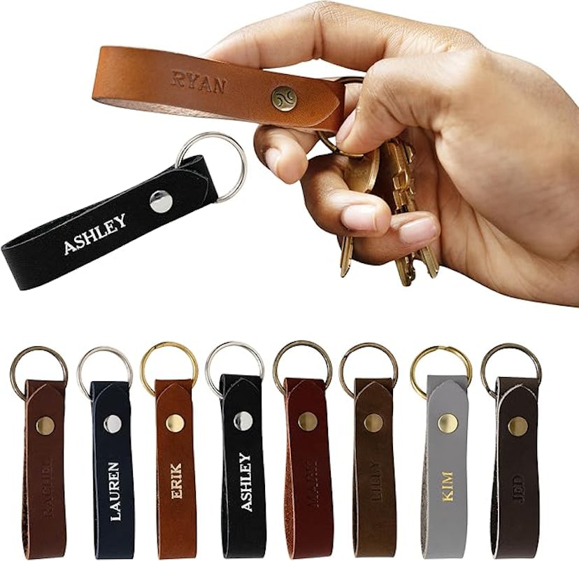 Northwind Personalized Leather Keychain