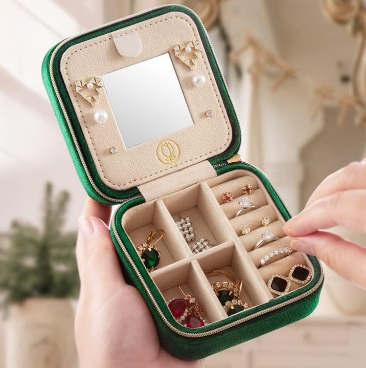 ZPROW Velvet Travel Jewelry Case