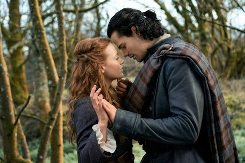 Ellen MacKenzie and Brian Fraser in Outlander prequel, Blood of My blood. Photo via Starz