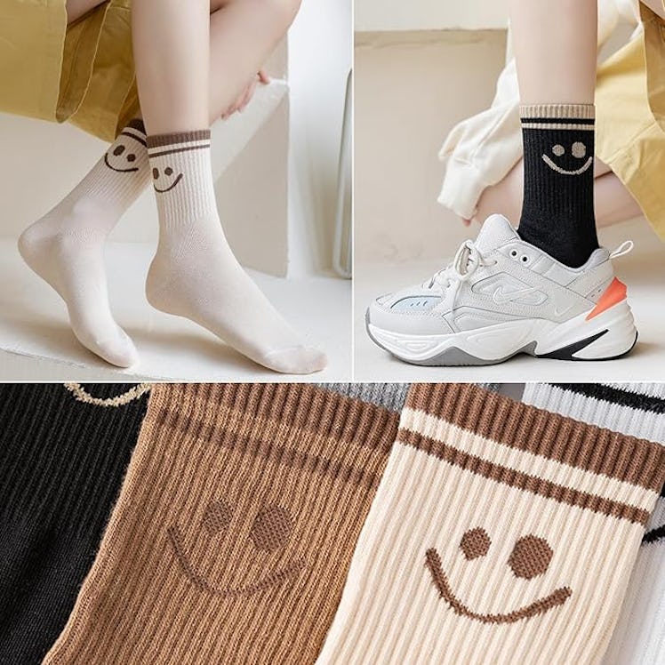 CHUNFO Smiley Socks (5 Pairs)