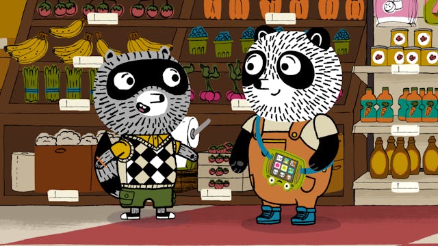 A still from a new episode of carl the collector in which we meet a new nonverbal character who uses...