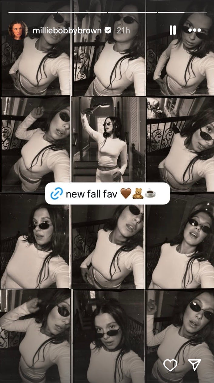 Millie Bobby Brown went pantless, showing off her Florence by Mills undies.