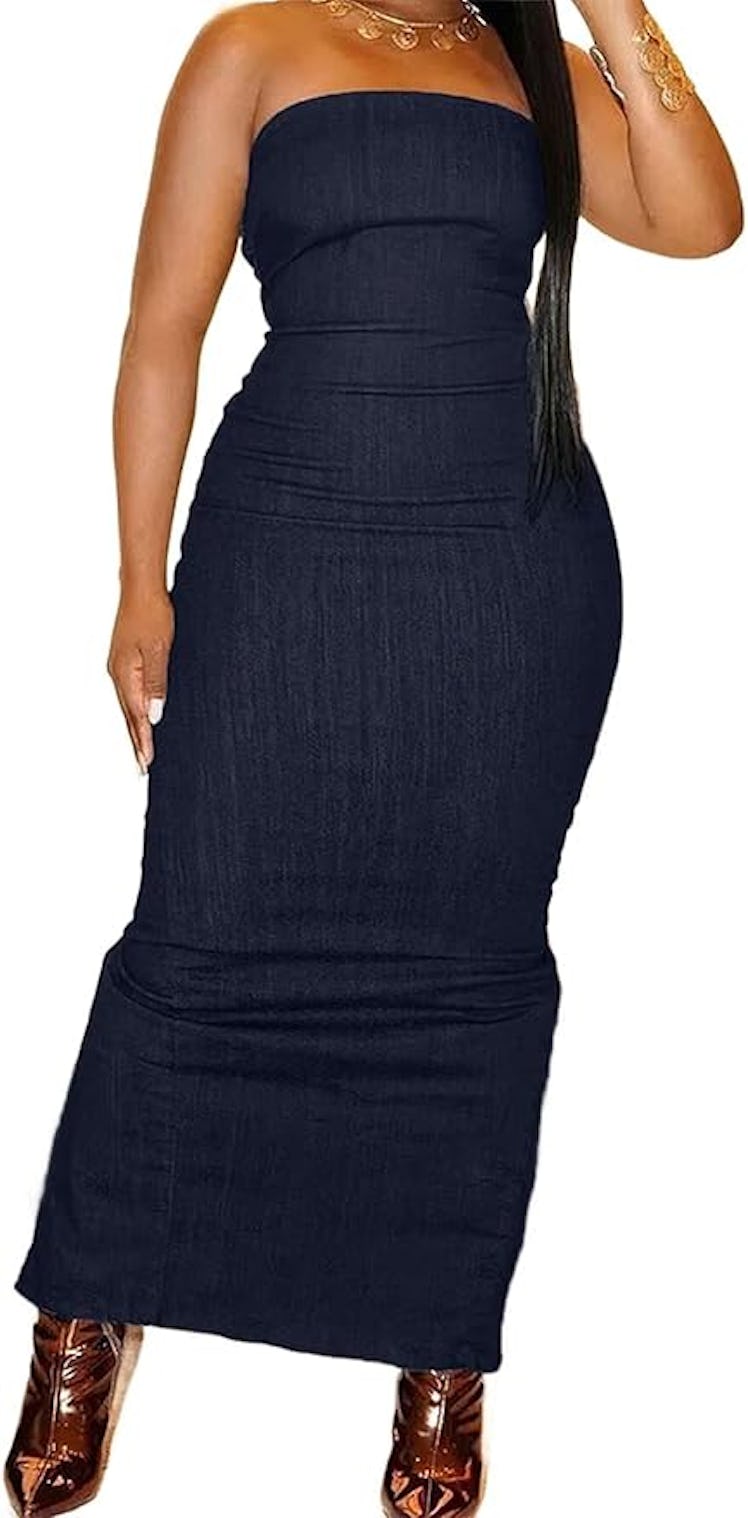 Flamingals Denim Bodycon Dress