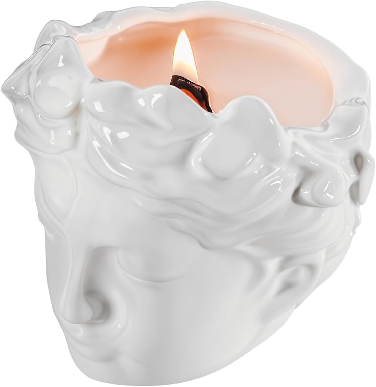 DOMIVKA Ceramic Wood Wick Candle 