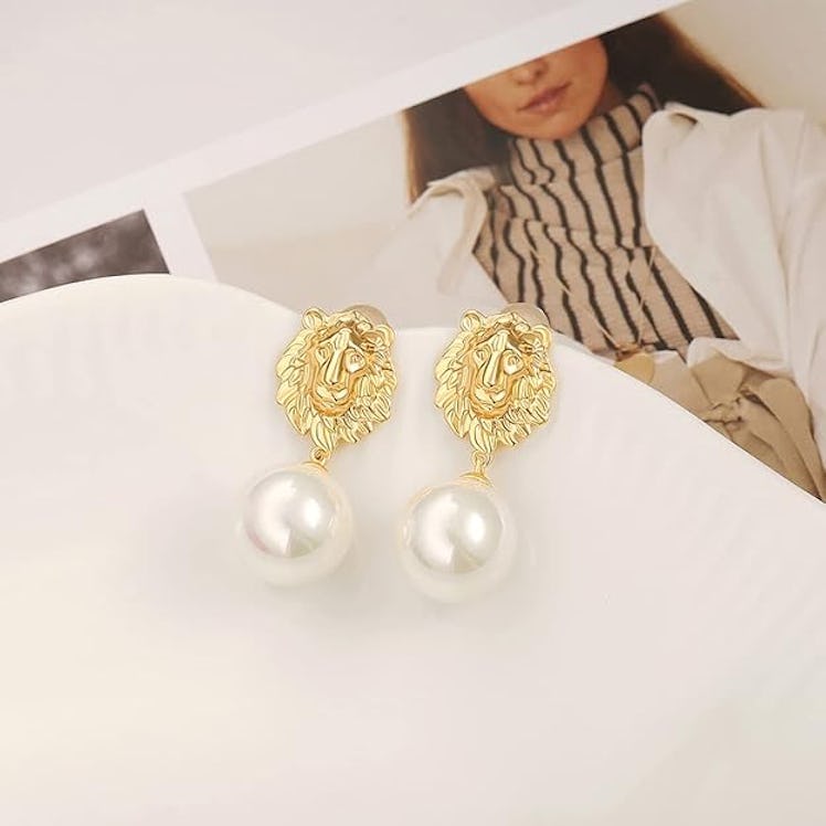 PEARLADA Shell Pearl Drop Dangle Earrings 
