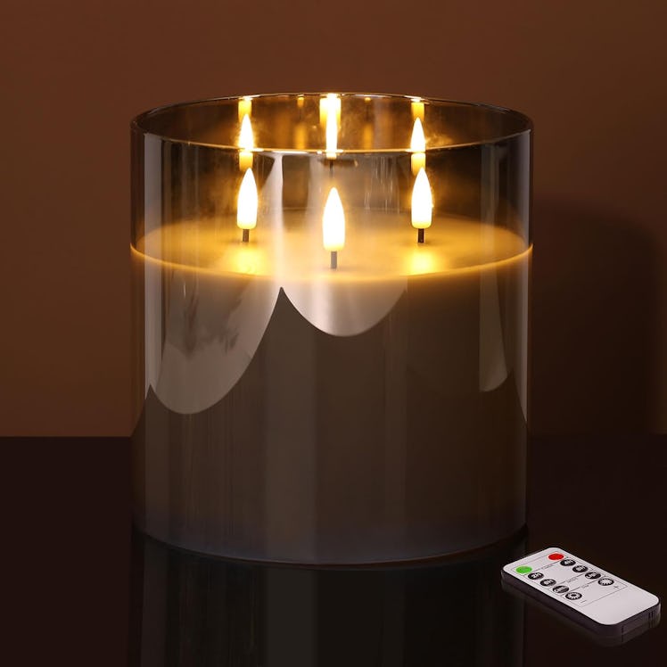 Eywamage Glass Flameless Candle