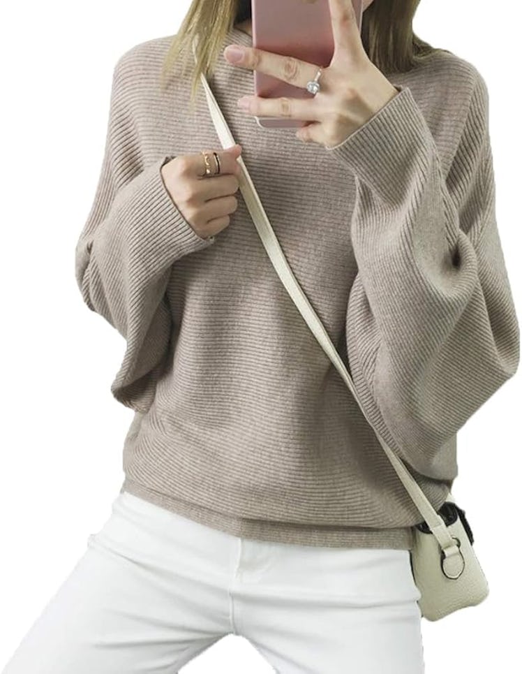 Ckikiou Oversized Boatneck Sweater