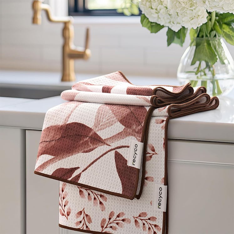 RECYCO Waffle-Weave Kitchen Towels (Set of 2) 