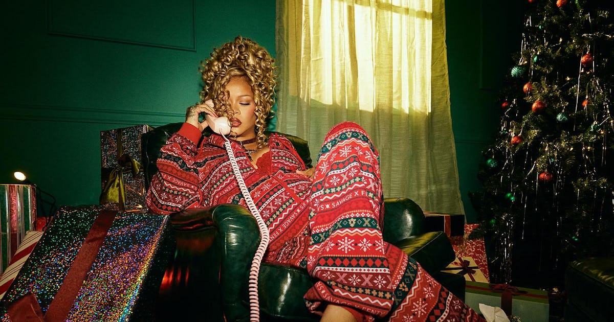 Rihanna Made Her Festive Onesie Look Absolutely Sexy With A Peekaboo Lace Bra