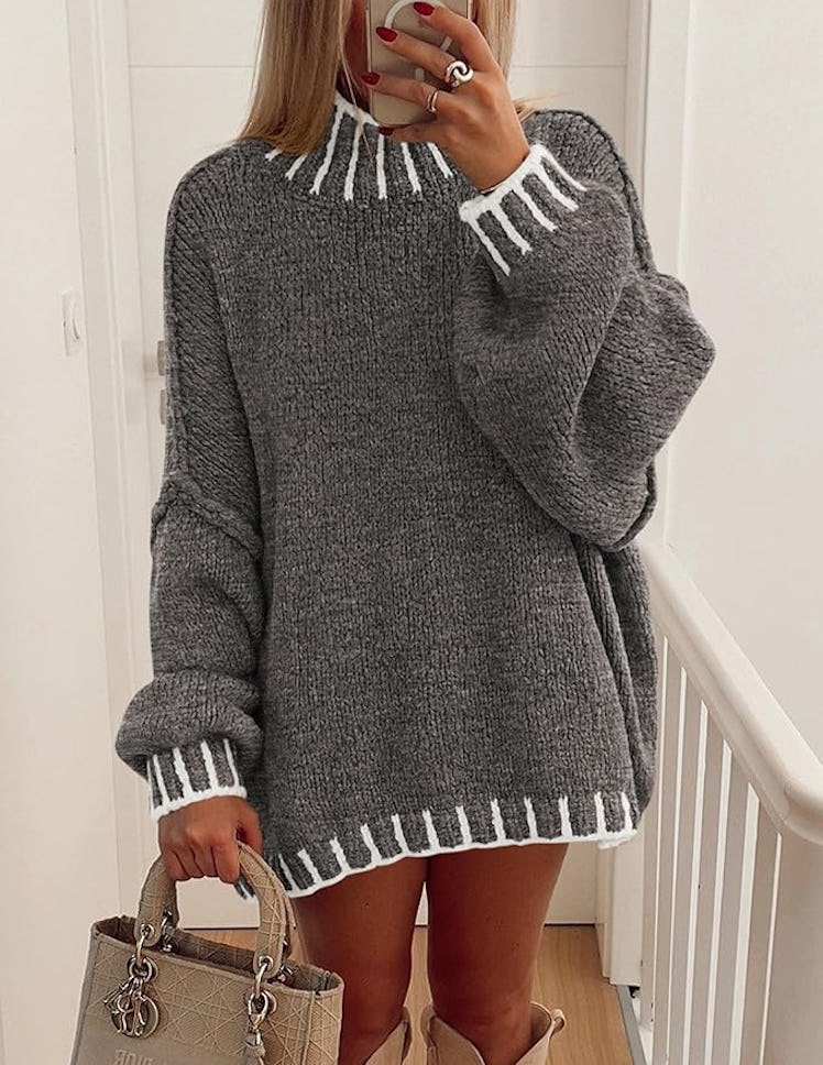 PRETTYGARDEN Mock-Neck Chunky Knit