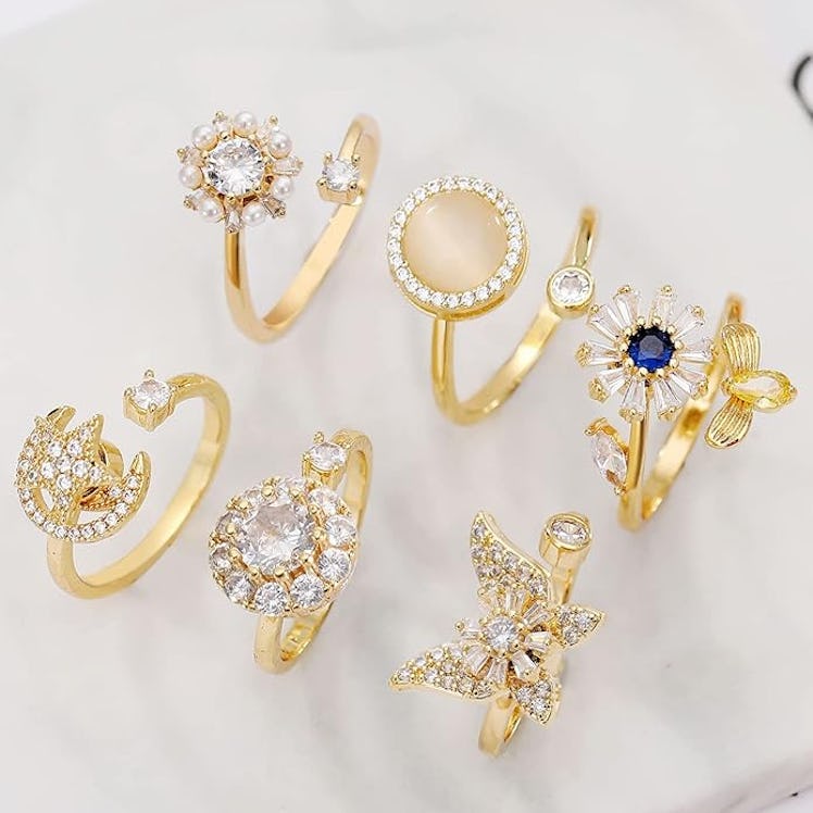 Honsny Spinning Anxiety Rings (6-Pack)