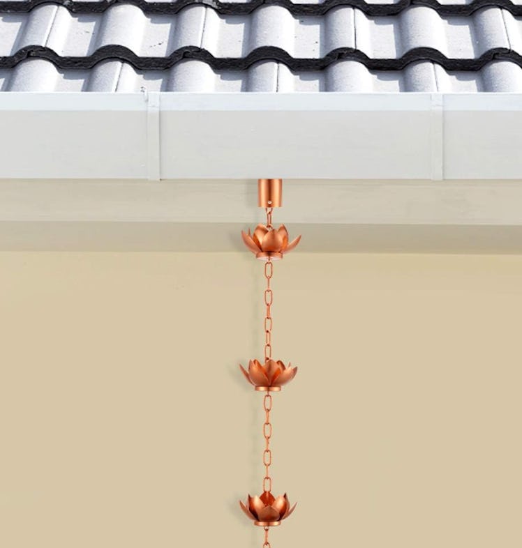  Oak Leaf Copper Plated Rain Chain