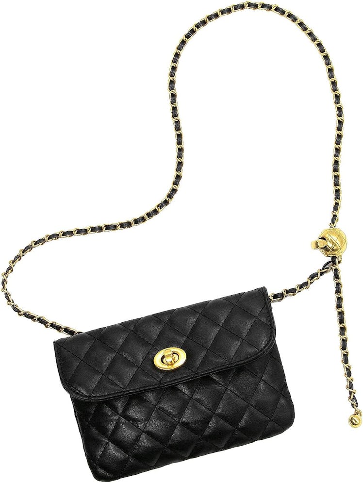 YAMEIZE Leather Chain Belt Bag