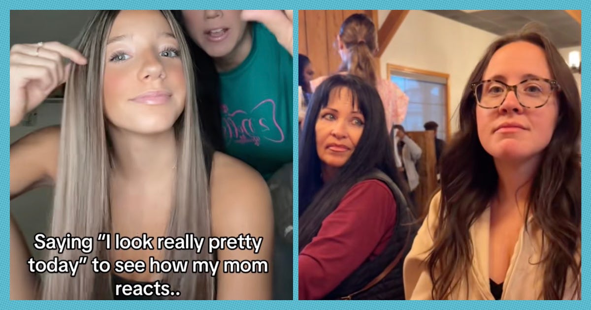 Daughters Are Saying "I Feel Pretty Today!" In Front Of Their Moms To See Their Reactions