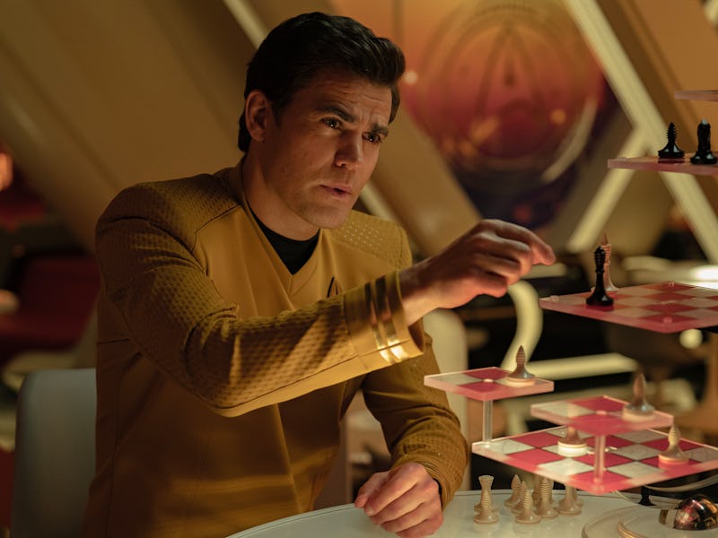 Paul Wesley as James T. Kirk.