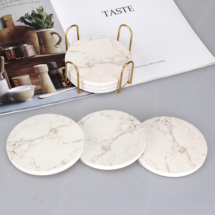 Deceram Marble Coaster Set (Set of 6)