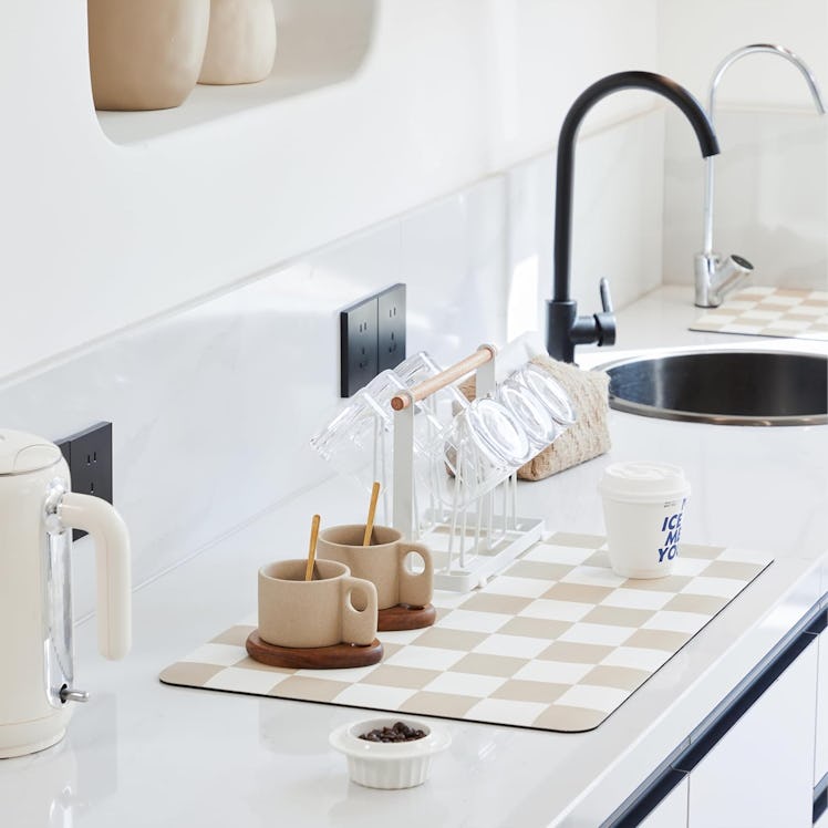 Ohocut Checkered Dish Drying Mat 