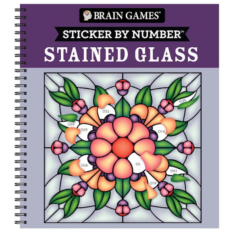 Brain Games Sticker by Number Book: Stained Glass