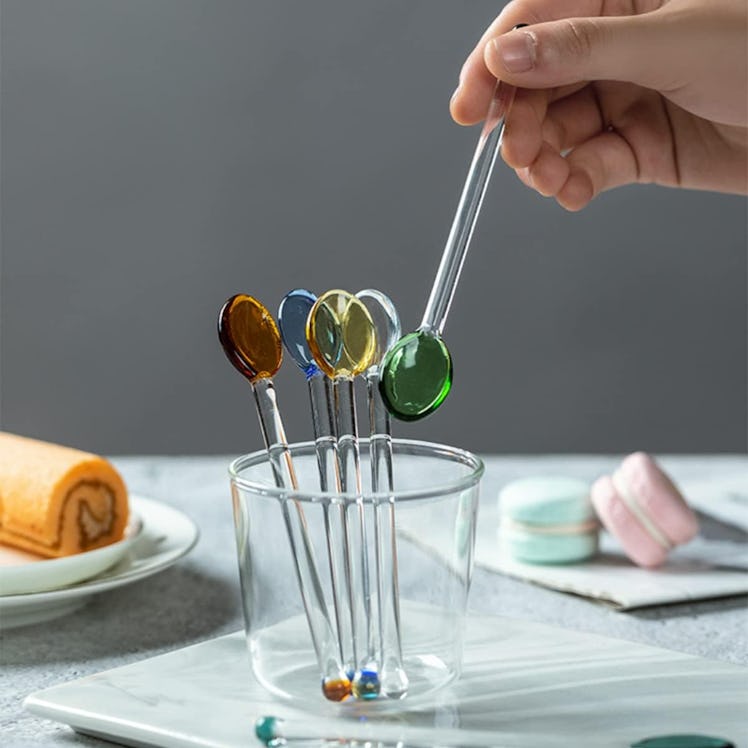 GULELAYAR Glass Spoons for Coffee (5 Pieces)