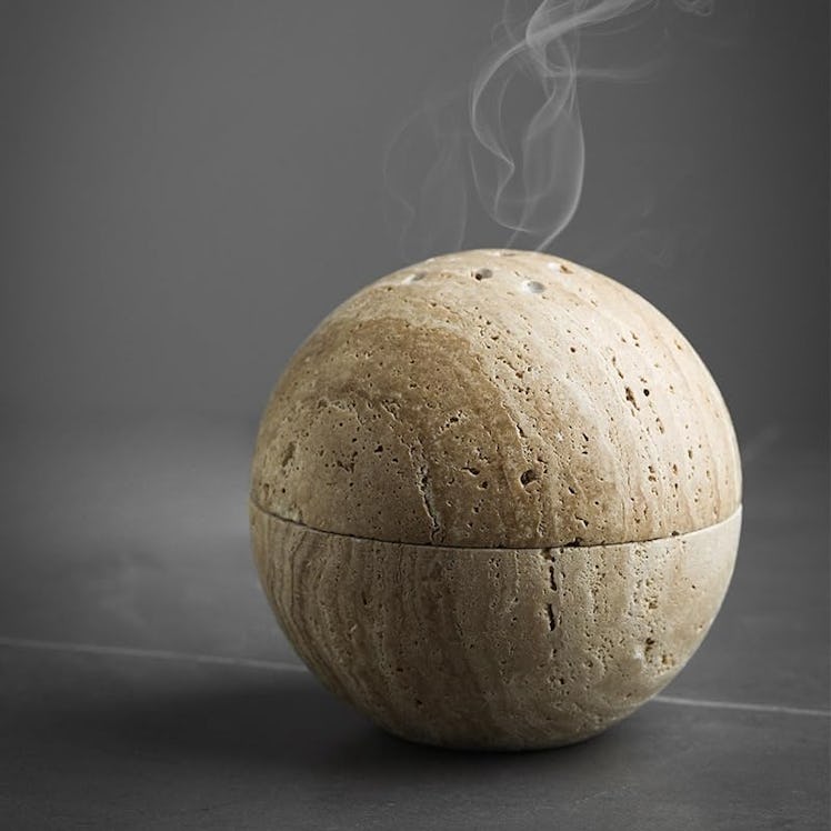 SHICANGSHIYE Handmade Travertine Stone Incense Resin Burner Holder